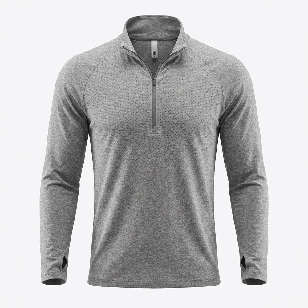 Rhone Reign 1/4 Zip Pullover Heather Gray Mens Large Performance Training Top